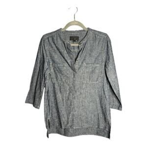 Vince Chambray Cotton Tunic Front Pockets XS